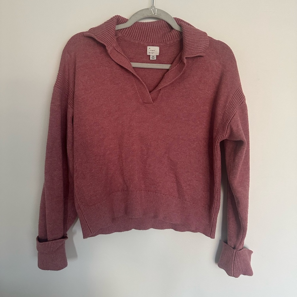 A New Day Women’s XS Collared Pullover Sweater Rose Mauve